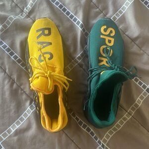 Vibrant Yellow and Green Low-Top Sneakers